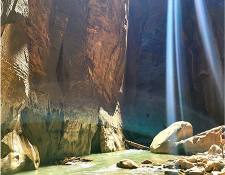 Image from the Narrows at Zion National Park from Video created with Adobe Premiere - Nanette Creative Portfolio