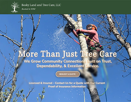 Bosky Tree Care Cover Image - WIX site by Nanette Creative