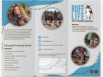 Tri-Fold Brochure for Ruff Life Dog Training